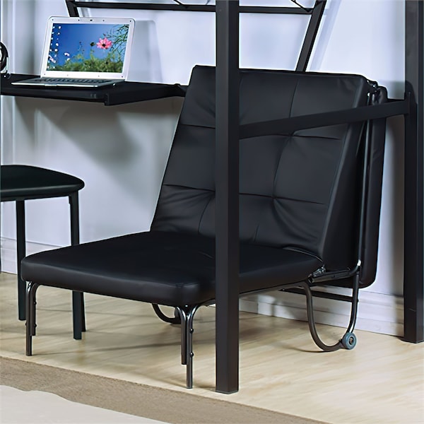 Acme Futon Chair in Silver and Black - ER-0261BK