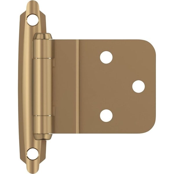 Amerock Cabinet Hinge, 105 deg Hinge Opening, 3/8 in Inset, Self-Closing Close, Champagne Bronze - BPR3428CZ