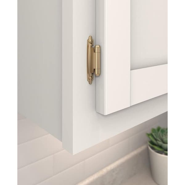Amerock Cabinet Hinge, 105 deg Hinge Opening, 3/8 in Inset, Self-Closing Close, Champagne Bronze - BPR3428CZ