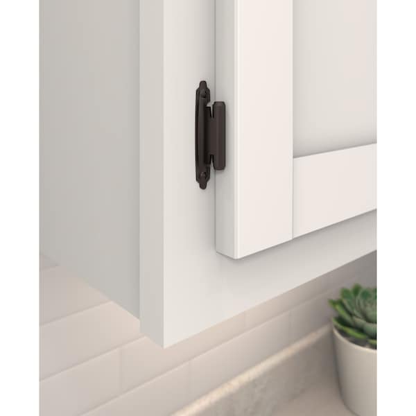 Amerock 3/8in 10 mm Inset Self-Closing, Face Mount Oil-Rubbed Bronze Hinge - 1 Pair - BPR3428ORB