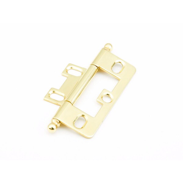 Schaub Ball Tip Non-Mortise Cabinet Hinge Bright Brass Finish - 1100B-03