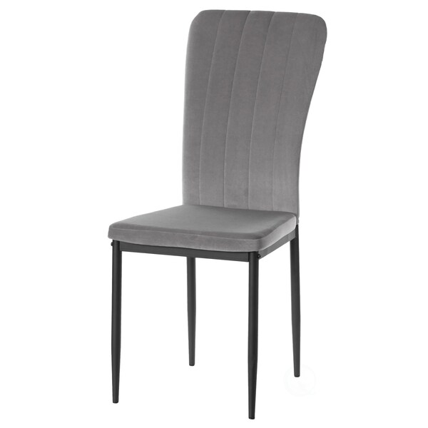 Fabulaxe Gray Modern And Contemporary Tufted Velvet Upholstered Accent Dining Chair - QI004061.GY