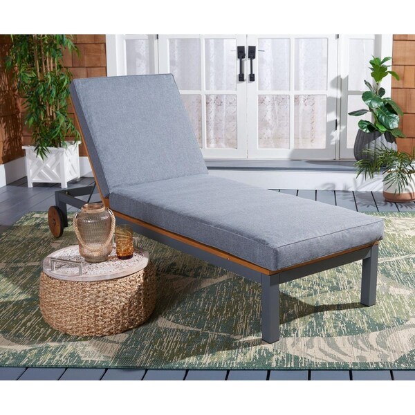 Safavieh 78.74 x 24.80 x 12.2 in. Jackman Lounge Chair, Grey - PAT7728A