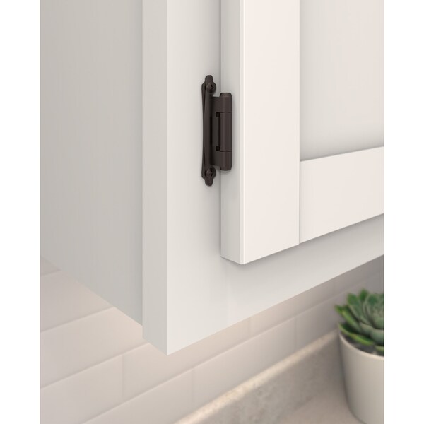 Amerock 3/8in 10 mm Inset Self-Closing, Face Mount Oil-Rubbed Bronze Hinge - 1 Pair - BPR7928ORB