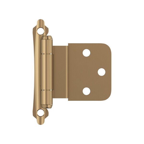 Amerock 3/8in 10mm Inset Self Closing Face Mount Champagne Bronze Cabinet Hinge, 1 Pair - BPR7928CZ