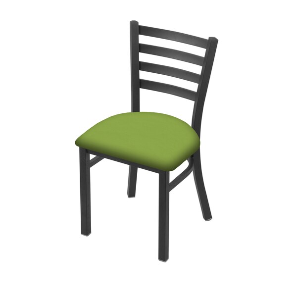 Holland Bar Stool Co 400 Jackie 18" Chair with Pewter Finish and Canter Kiwi Green Seat - 40018PW009