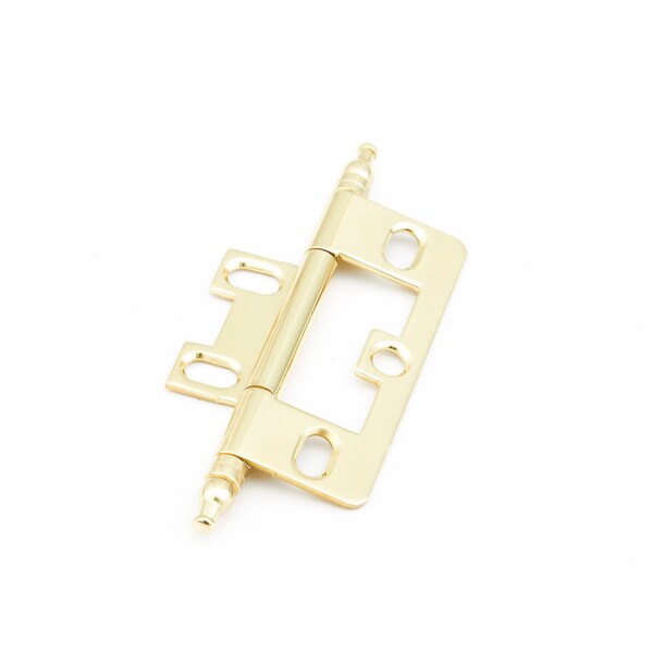 Schaub Minaret Tip Non-Mortise Cabinet Hinge Bright Brass Finish - 1100M-03