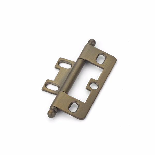 Schaub Ball Tip Non-Mortise Cabinet Hinge Antique Light Brass Finish - 1100B-ALB