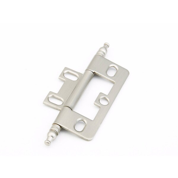 Schaub Minaret Tip Non-Mortise Cabinet Hinge Satin Nickel Finish - 1100M-15