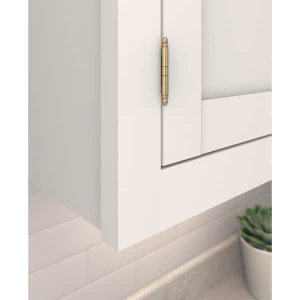 Amerock 3/4in 19mm Door Thickness Full Inset Partial Wrap Ball Tip Champagne Bronze Cabinet Hinge, Single - PK3180TBCZ