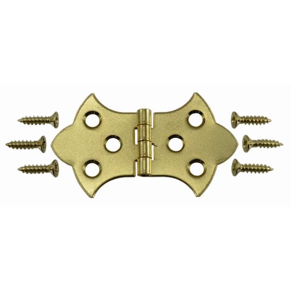 Midwest Fastener 1-5/16 x 2-1/4" Brass Plated Steel Ornamental Hinges 2PK - 37144