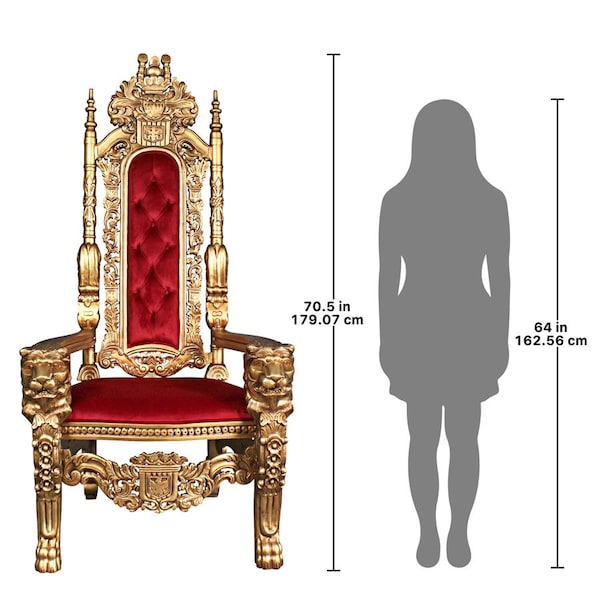 Design Toscano Golden Lord Raffles Lion Throne Chair - AF1282