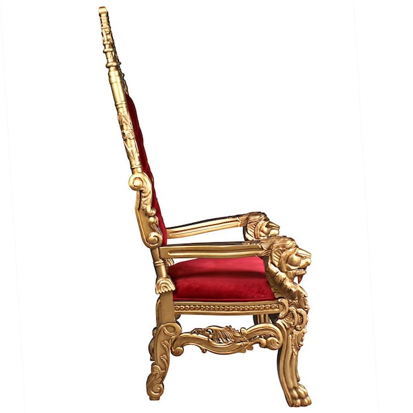 Design Toscano Golden Lord Raffles Lion Throne Chair - AF1282