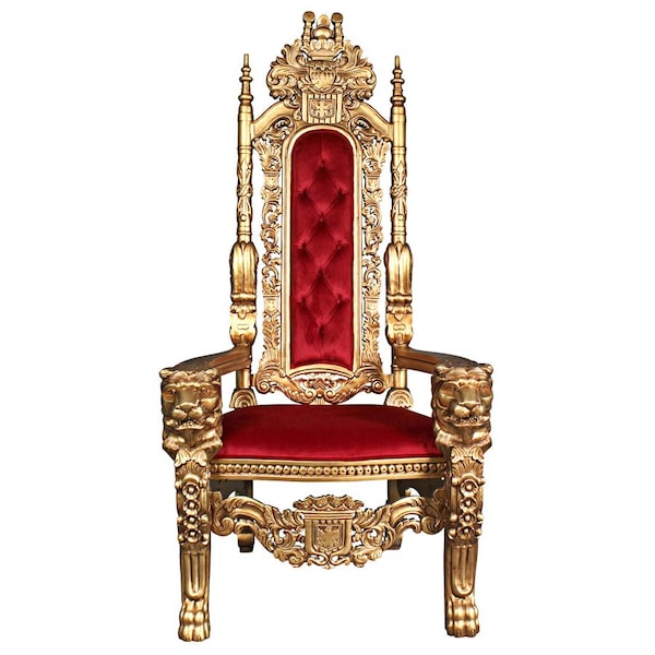 Design Toscano Golden Lord Raffles Lion Throne Chair - AF1282