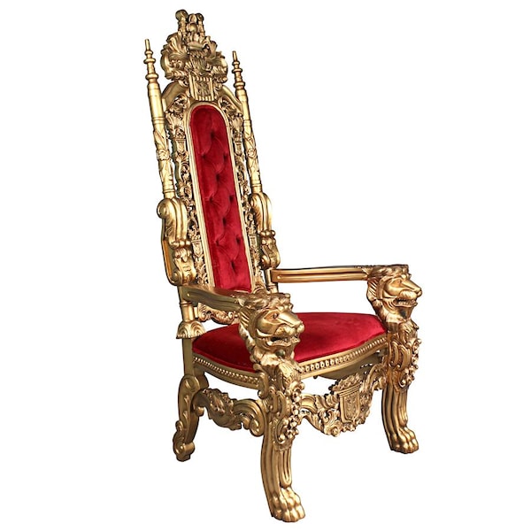 Design Toscano Golden Lord Raffles Lion Throne Chair - AF1282
