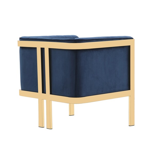 Manhattan Comfort Paramount Accent Armchair in Royal Blue and Polished Brass (Set of 2) - 2-AC053-BL