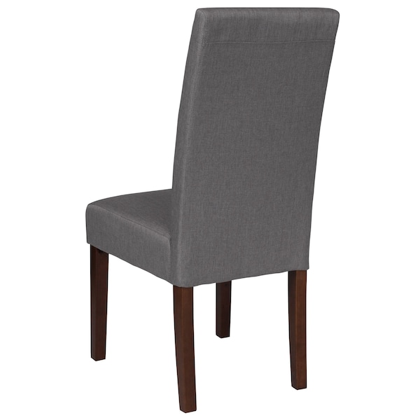 Flash Furniture Light Gray Fabric Parsons Chair with Mahogany Legs - QY-A37-9061-LGY-GG