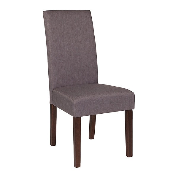 Flash Furniture Light Gray Fabric Parsons Chair with Mahogany Legs - QY-A37-9061-LGY-GG
