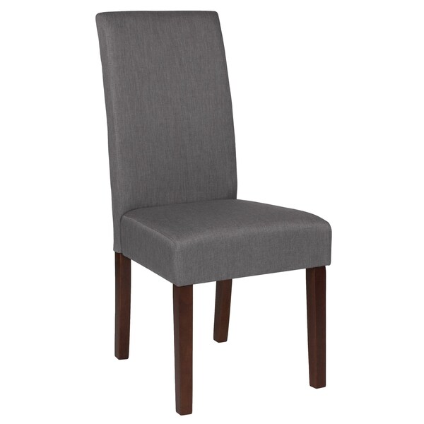 Flash Furniture Light Gray Fabric Parsons Chair with Mahogany Legs - QY-A37-9061-LGY-GG