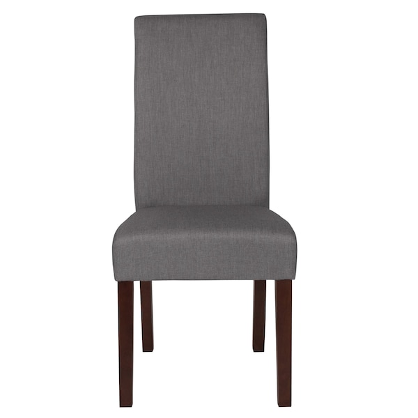 Flash Furniture Light Gray Fabric Parsons Chair with Mahogany Legs - QY-A37-9061-LGY-GG