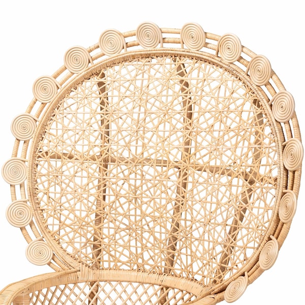 Bali & Pari Hecate Modern Bohemian Natural Brown Rattan Peacock Chair - 242-13599-ZORO