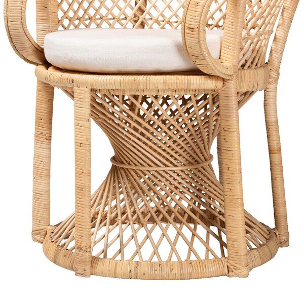 Bali & Pari Hecate Modern Bohemian Natural Brown Rattan Peacock Chair - 242-13599-ZORO