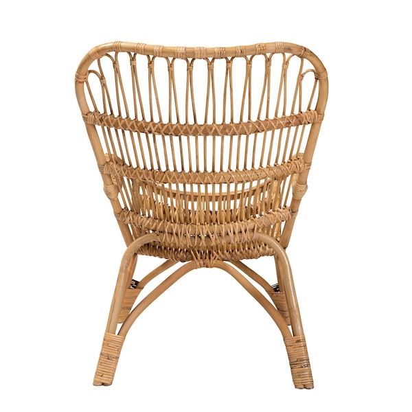 Baxton Studio Earvin Modern Bohemian Natural Brown Rattan Armchair - 224-12707-ZORO
