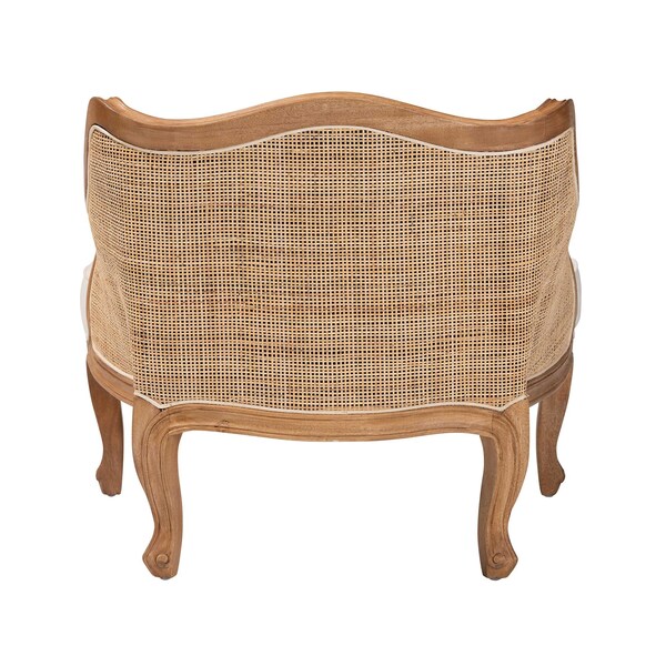 Bali & Pari Sylvestra Traditional Beige Fabric and Honey Oak Finished Wood Low Seat Accent Chair - 238-13387-ZORO