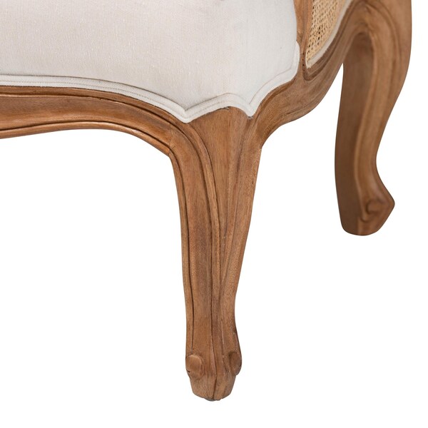 Bali & Pari Sylvestra Traditional Beige Fabric and Honey Oak Finished Wood Low Seat Accent Chair - 238-13387-ZORO