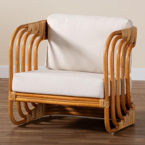 Bali & Pari Corsa Modern Bohemian Natural Rattan Arm Chair - 243-13541-ZORO