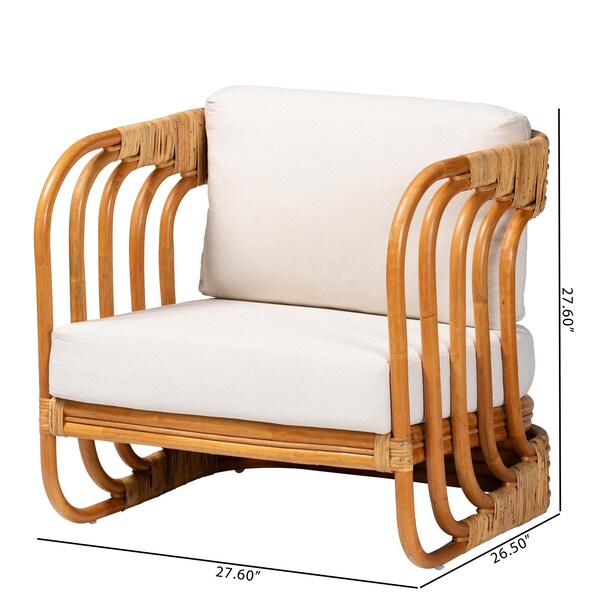 Bali & Pari Corsa Modern Bohemian Natural Rattan Arm Chair - 243-13541-ZORO