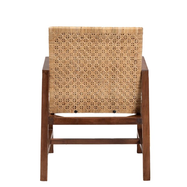 Bali & Pari Lovina Bohemian Light Honey Rattan and Acacia Wood Arm Chair - 245-13574-ZORO