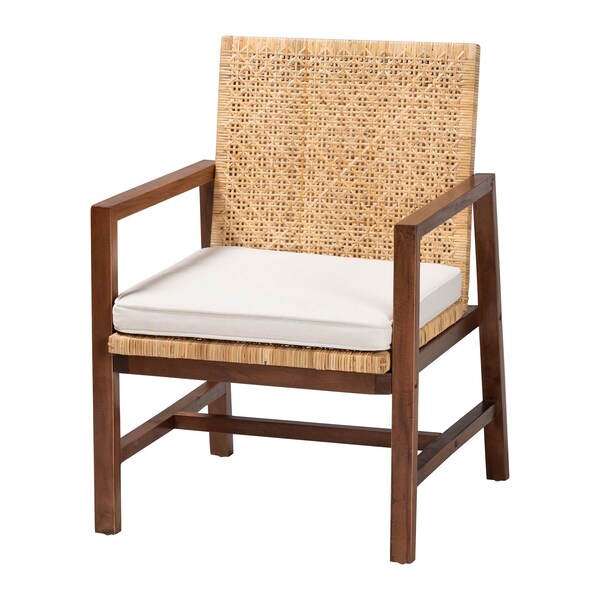 Bali & Pari Lovina Bohemian Light Honey Rattan and Acacia Wood Arm Chair - 245-13574-ZORO