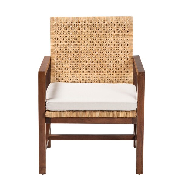 Bali & Pari Lovina Bohemian Light Honey Rattan and Acacia Wood Arm Chair - 245-13574-ZORO