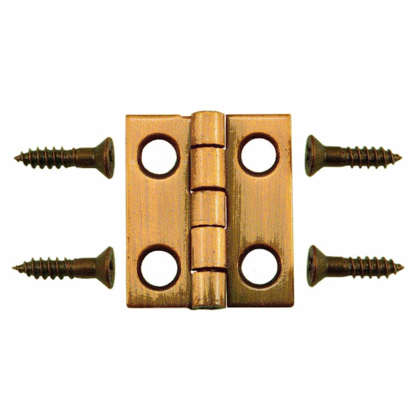 Midwest Fastener 3/4" x 5/8" Antique Brass Plated Steel Butt Hinges 5PK - 37181