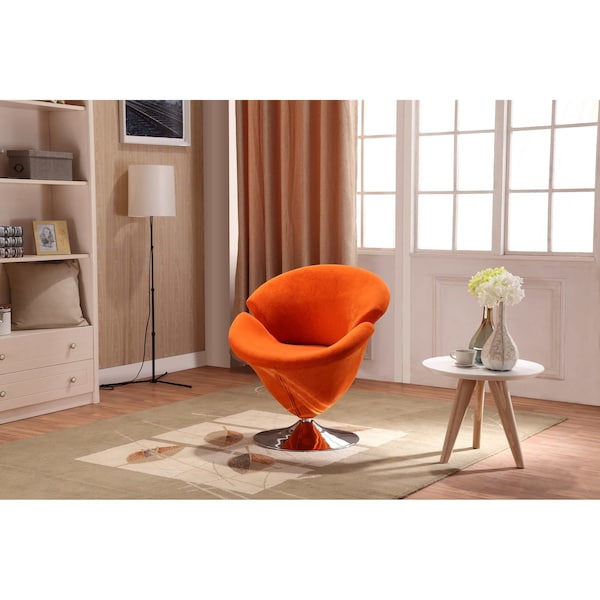 Manhattan Comfort Tulip Swivel Accent Chair Set of 4 in Multi Color Orange, Yellow, Green and Red - 4-AC029