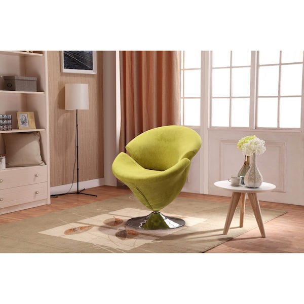 Manhattan Comfort Tulip Swivel Accent Chair Set of 4 in Multi Color Orange, Yellow, Green and Red - 4-AC029