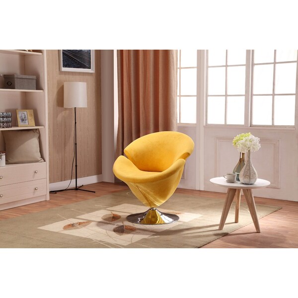 Manhattan Comfort Tulip Swivel Accent Chair Set of 4 in Multi Color Orange, Yellow, Green and Red - 4-AC029
