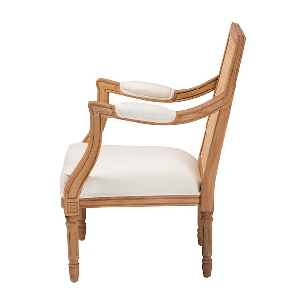 Bali & Pari Garridan Traditional French Beige Fabric and Honey Oak Finished Wood Accent Chair - 238-13312-ZORO