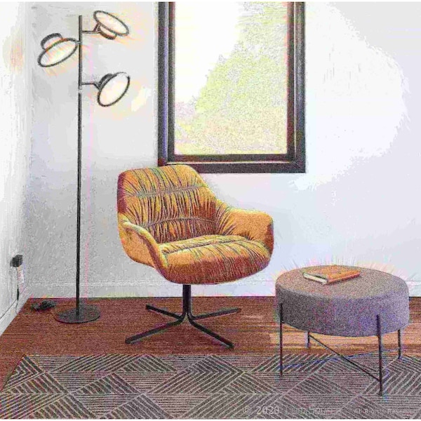 Lumisource Wayne Swivel Lounge Chair - CHR-WYNE BKY