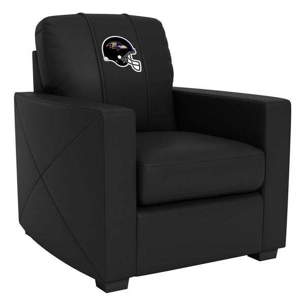 Dreamseat Silver Club Chair with Baltimore Ravens Helmet Logo - XZ7759002CHCDBK-PSNFL20012