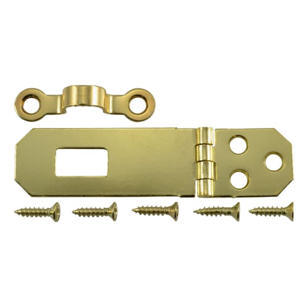 Midwest Fastener 3/4" x 2-3/4" Brass Plated Steel Hasps 4PK - 37244