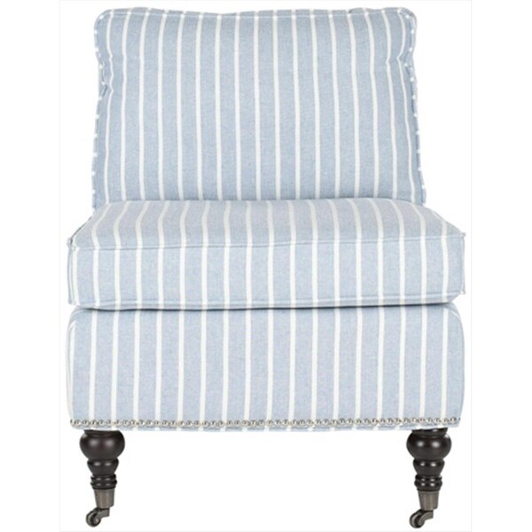 Safavieh Zoey Light Blue With White Stripes Armless Club Chair - MCR4584G
