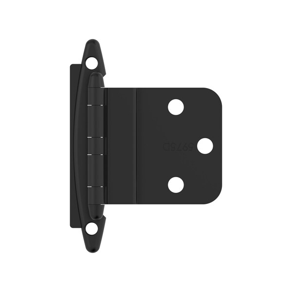 Amerock 3/8in 10mm Inset Non-Self Closing Face Mount Matte Black Cabinet Hinge, 1 Pair - BPR3417FB