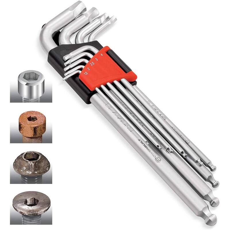 Juego de llaves hexagonales métricas Zeon de 9 piezas Powerbuilt para sujetadores dañados - 240095