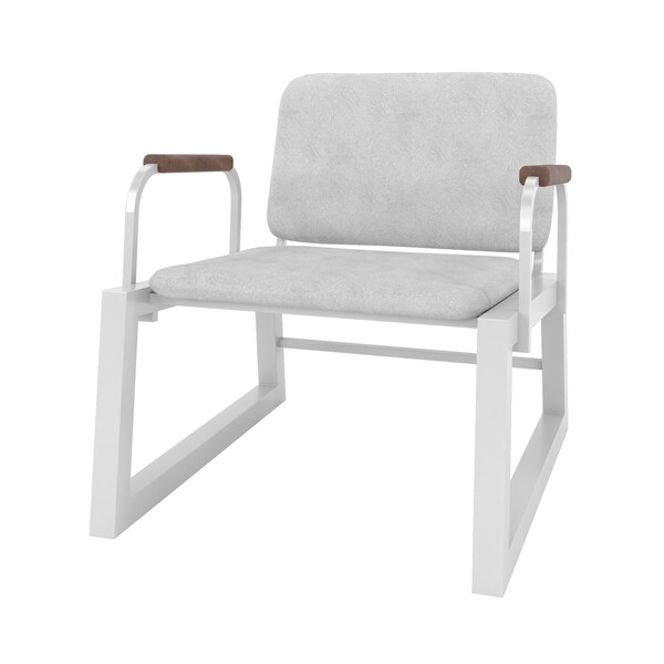 Manhattan Comfort Whythe Low Accent Chair 1.0 in White - AC-4PZ-208
