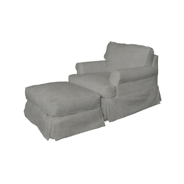 Sunset Trading Horizon Slipcovered Chair & Ottoman Peyton Slate - SU-117620-30-391094