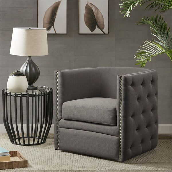Madison Park Grey Capstone Swivel Chair - MP103-1077