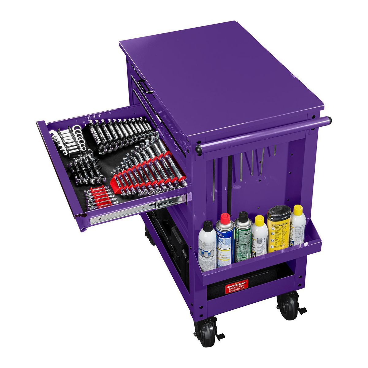 Carrito mecánico de 5 cajones, General de EE. UU., de 30 pulgadas, morado - 70698