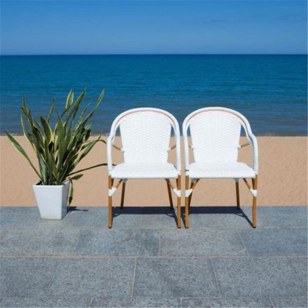 Safavieh California Armchair, White, 2PK - PAT7531C-SET2
